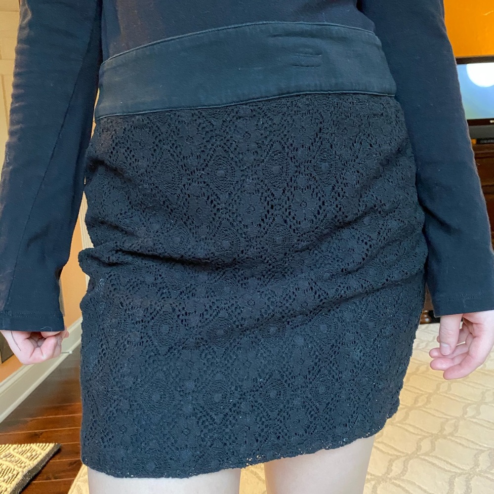 Black lace skirt